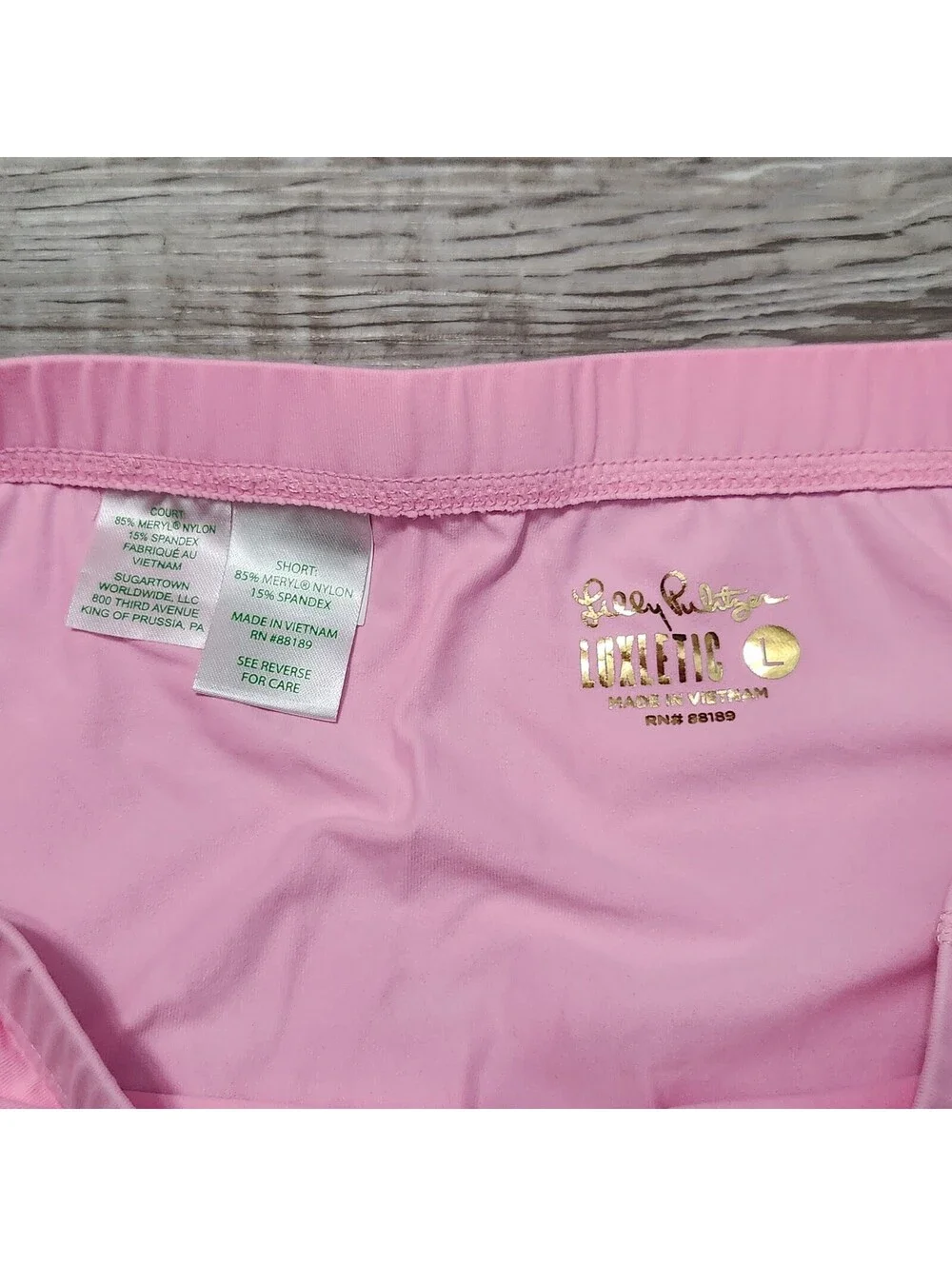 Lilly Pulitzer Luxletic Shorts Large Pink Pockets Athletic